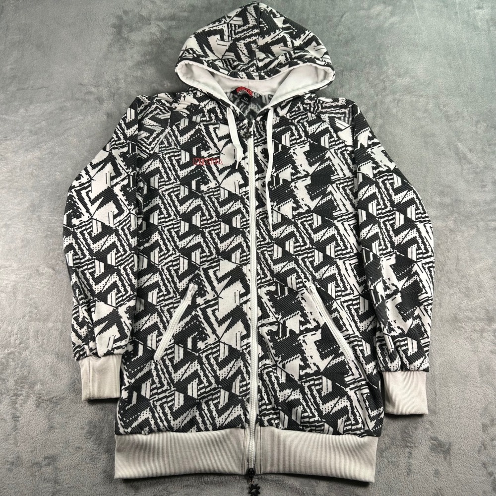 Nikita Womens Full Zip Hoodie Black White Geometric Print Star Zipper Size M